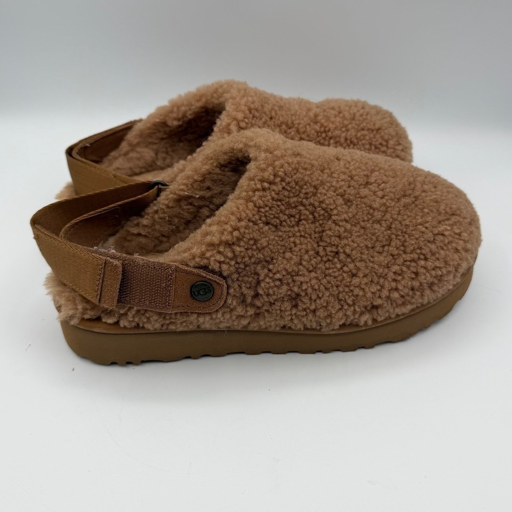 UGG Lanah Clog Slippers Chestnut Teddy Sherpa Slingback Women's Size 7